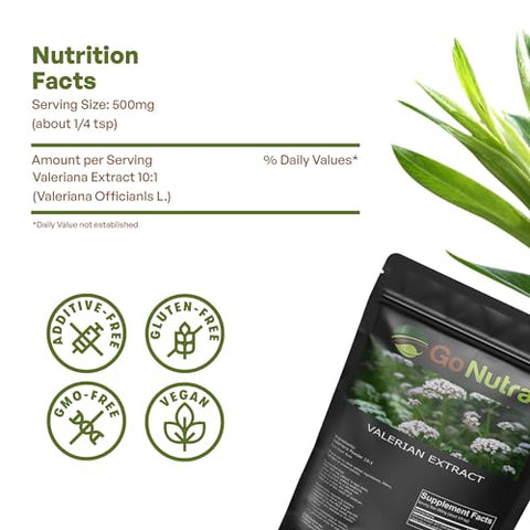 Extrato de Raiz de Valeriana em Pó 10:1 Extra Forte 227 g. Extrato de Valeriana Suplemento Herbal - Go Nutra