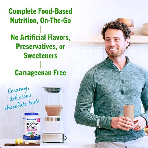 Organic Meal – Substituto de Refeição Vegano em Pó de Proteína, Sabor Cremoso de Chocolate Fudge – 20g de Proteína à Base de Plantas, 7g de Fibra Prebiótica, Frutas, Vegetais - Orgain