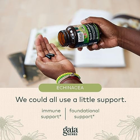 Quick Defense – Suplemento de Suporte Imunológico de Ação Rápida para Uso no Início dos Sintomas – com Equinácea, Sabugueiro Negro, Gengibre – Marca Gaia Herbs - Gaia Herbs