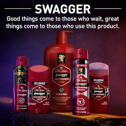Swagger – Sabonete Líquido para Homens, Fragrância de Confiança, 710 ml (Pacote com 4 unidades) - Old Spice