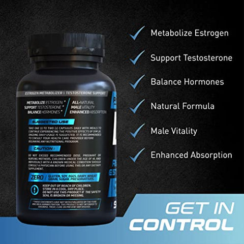 PrimeGENIX - DIM 3X 200mg | Bloqueador de Estrogênio para Homens | Diminua os Níveis de Estrogênio | Aumente a Testosterona | Produto de Qualidade | 200mg por Cápsula | Marca DIM 3X