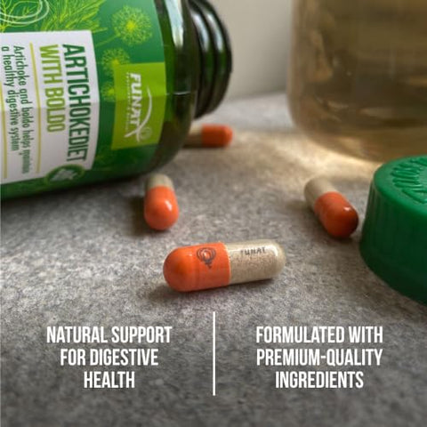 FULL OF NATURE FUNAT - ARTICHOKEDIET com Boldo | ALCACHOFA CON Boldo | Suplemento Herbal para Emagrecimento e Digestão – 60 Cápsulas