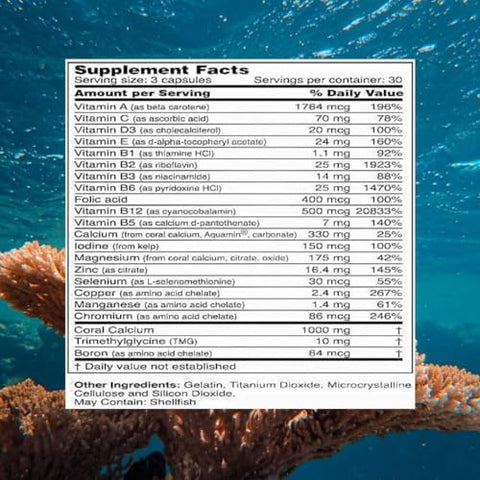 BOB'S BEST - Bobs Best Coral Calcium Supreme I – Cálcio de Coral Marinho Puro 100%, 74 Minerais Traços I 90 Cápsulas, Embalagem de 1 – Marca Bobs Best