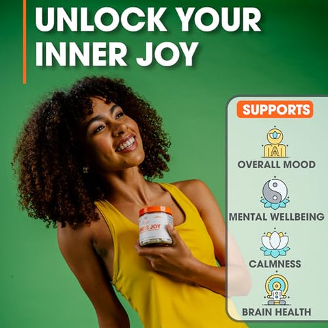 The Genius Brand - Genius Joy – Suplemento Nootrópico para Melhorar o Humor – Suporte à Saúde Cognitiva – Potencialize seu Bem-Estar