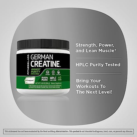 German Creatine Powder | 200g | 39 Porções | Creapure | Pó Monohidratado - Fitness Labs