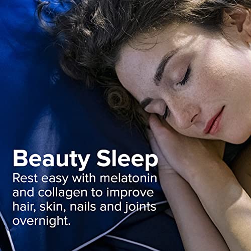 Colágeno em Cápsulas Beauty Sleep com Melatonina 6 mg – Fortalece Cabelos, Pele, Unhas e Articulações – Colágeno Hidrolisado para Mulheres e Homens, Suplemento de Peptídeos de Colágeno, 150 Cápsulas - Sanar Naturals