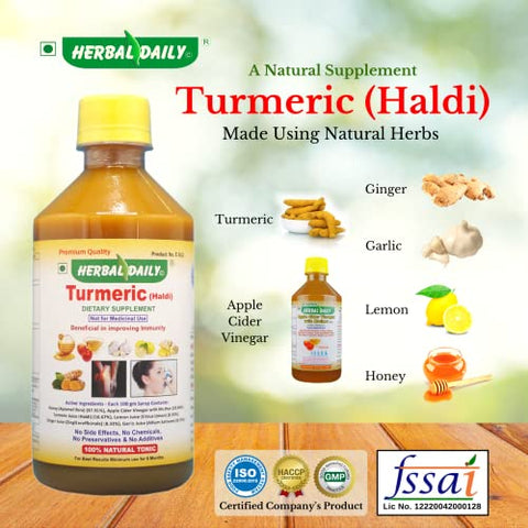HERBAL DAILY - Suplemento de Cúrcuma Beneficia Asma, Alergia, Suporte Articular e Infecção – Marca: [Nome da Marca]