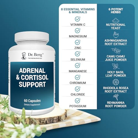 Dr. Berg Nutritionals - Dr. Berg Adrenal: Suplemento para Adrenais – Aumente sua Energia e Bem-Estar