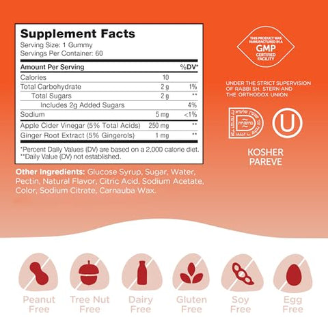 Gomas de Vinagre de Maçã Kosher em formato de Gummies  | 100g - Zahler