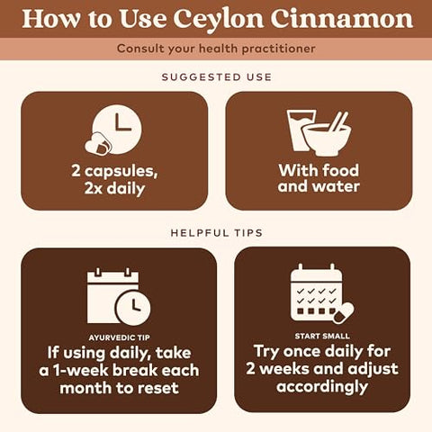 Canela Ceylon Herbal – Vegano, Sem Glúten, Kosher – Certificado Orgânico USDA, Não-OGM – 90 Cápsulas - ORGANIC INDIA