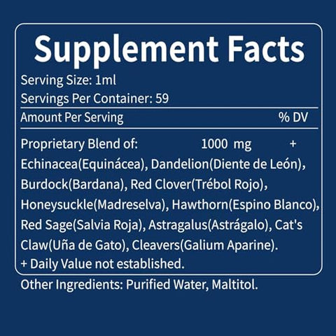 Nurbetoxa - Gotas de Drenagem Linfática Cleavers para Desintoxicação do Sistema Linfático, Fórmula de Suplemento de Suporte ao Linfedema com Equinácea, Unha de Gato, Extrato de Trevo Vermelho, Use com Linfa