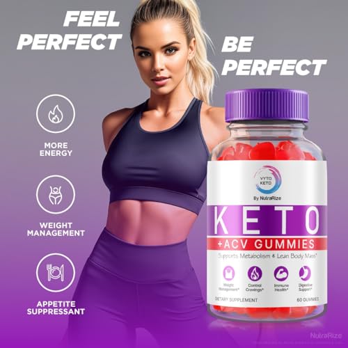 NutraRize - Vyto Keto ACV Gummies – Gomitas Vyto Máxima Potência para Perda de Peso Avançada, Vyto Keto Plus ACV, Fórmula Avançada de Keto ACV, Avaliações de Gomitas (60 Gummies)