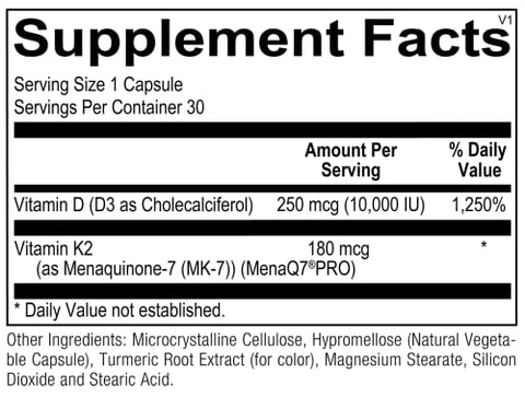Ortho Molecular Products - K-Force MAX Vitaminas K e D para Saúde Óssea, Cardiovascular e Imunológica – Suporte e Manutenção