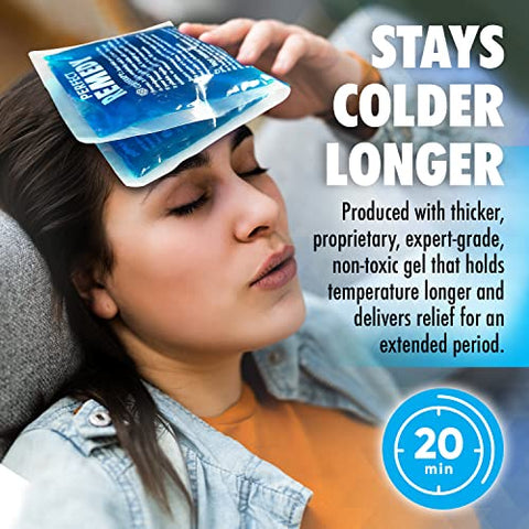 Perfect Remedy - Gel Ice Packs para Lesões – Pacote com 2, Compressa de Gelo Reutilizável para Frio e Calor, Alívio Suave para Lesões, Alternativa para Bolsas de Água Quente, Gel Reutilizável para Lesões