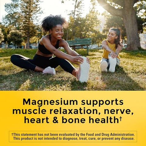 Magnésio Glicinato de Alta Absorção 300mg por 3 Cápsulas, Suporte Muscular, Cardíaco, Nervoso e Ósseo, 90 Cápsulas de Bisglicinato de Magnésio, 30 Dias - Nature Made