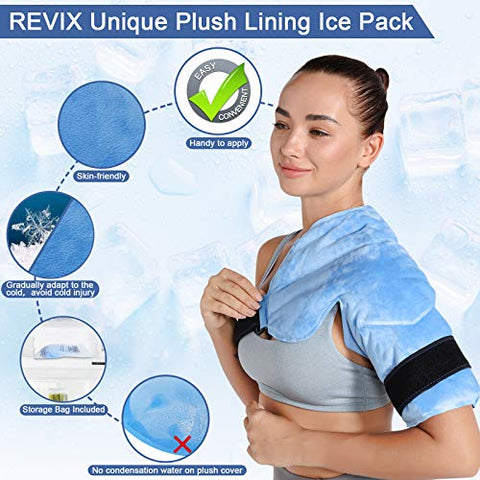 Bolsa de Gelo para Ombro com Terapia Fria para Alívio da Dor no Manguito Rotador - REVIX