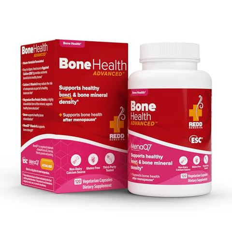 Suporte Natural Avançado para a Saúde Óssea com Cálcio e Vitamina K2 – 120 Cápsulas - Redd Remedies