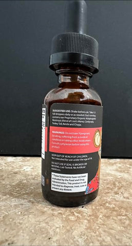 Smart Drops – Tintura Adaptogênica de Cogumelo com Lion’s Mane, Cordyceps, Turkey Tail, Chaga, Reishi – Suplemento Nootrópico – Sabor Pêssego Melancia, 30 Porções - Apetropics