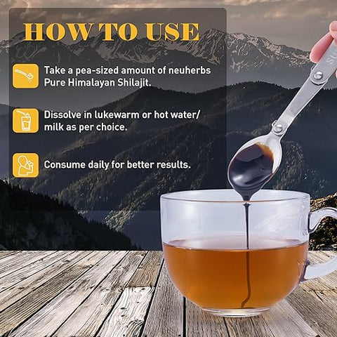 Quilom - Shilajit Puro Himalaia Orgânico Resina de Shilajit – Suplemento de Shilajit – Grau Ouro 100% Puro com Ácido Fúlvico