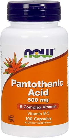 Ácido Pantotênico 500mg, 100 Cápsulas (Pacote com 2) – Compre Online | Saúde e Bem-Estar - NOW Foods