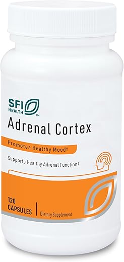 Adrenal Cortex 250 mg – Suporte Adrenal para Gerenciamento de Cortisol – Ajuda a Manter a Função Adrenal Saudável para Mulheres - Klaire Labs