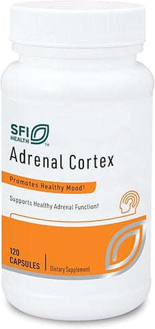 Adrenal Cortex 250 mg – Suporte Adrenal para Gerenciamento de Cortisol – Ajuda a Manter a Função Adrenal Saudável para Mulheres - Klaire Labs