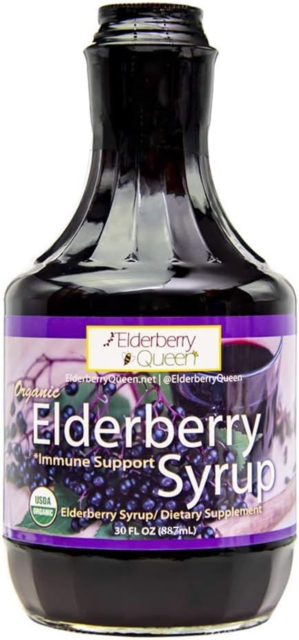 Elderberry Queen - Xarope de Sabugueiro Orgânico Rainha do Sabugueiro 30 ml – Fórmula de Suporte Imunológico com Sabugueiro Preto Sambucus