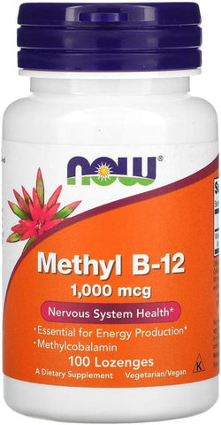 NOW Foods - Now Foods Methyl B-12 1000mcg, 200 Pastilhas (2 Pacotes de 100 pastilhas) – Vitamina B12 para Energia e Saúde – Loja Online