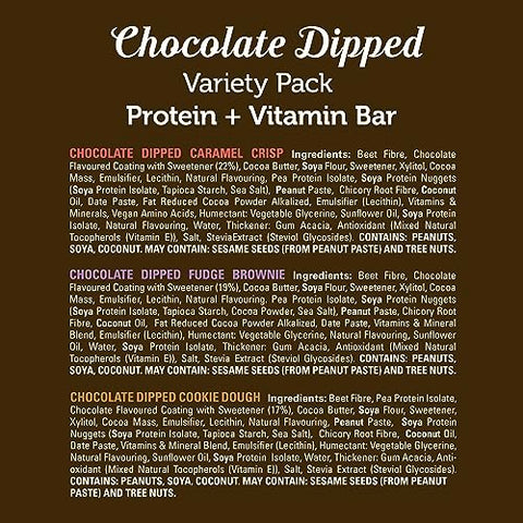 Barras de Proteína Vegana, Sem Açúcar Adicionado, Baixa Caloria, Sem Glúten, Lanches Saudáveis Livres de Laticínios com Biotina, Vitaminas e 15g de Proteína Vegetal em Barra Substituta de Refeição - NaturGeeks