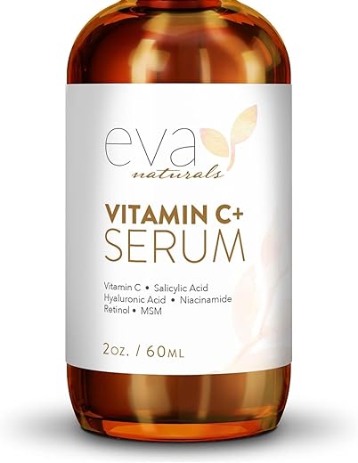Eva Naturals - Sérum Facial de Vitamina C – Com Ácido Hialurônico, Retinol e Niacinamida – 30ml