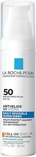 La Roche-Posay - La Roche Posay Anthelios UV Hydra Protetor Solar FPS 50 | Hidratante Diário para o Rosto com Ácido Hialurônico e Vitamina E | Proteção SPF Invisível de Amplo Espectro | Anti Envelhecimento | 50g
