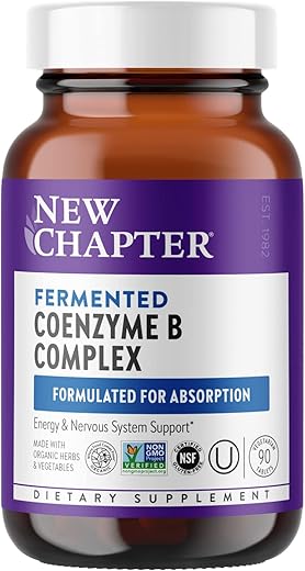 Vitamin B Complex – Complexo de Coenzima B Fermentado Rico em Vitamina B12, Vitamina B6, Biotina – Ingredientes Orgânicos – 90 ct - New Chapter
