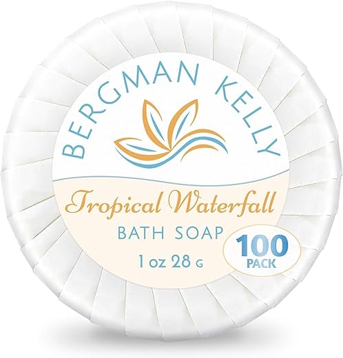 Sabonete em Barra BERGMAN KELLY a Granel (Cachoeira Tropical, 30g, 100 Unidades), Sabonete de Limpeza Tamanho Viagem, Sabonete Redondo Embalado Individualmente, Mini Produtos de Higiene: Airbnb, Motel