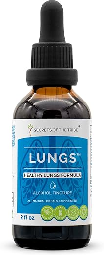 Secrets of the Tribe - Segredos da Tribo – Fórmula para Pulmões Saudáveis, Extrato Líquido de Ervas em Gotas (60 ml)