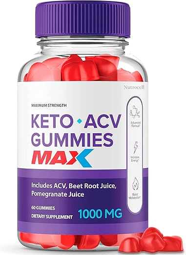 Nutrocell - Biolife Keto Gummies ACV Maax com Suco de Romã, Beterraba e B12 60 Gummys Max Strength Bio Lyfe (FBA 1 Pack)