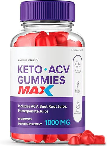 Nutrocell - Biolife Keto Gummies ACV Maax com Suco de Romã, Beterraba e B12 60 Gummys Max Strength Bio Lyfe (FBA 1 Pack)