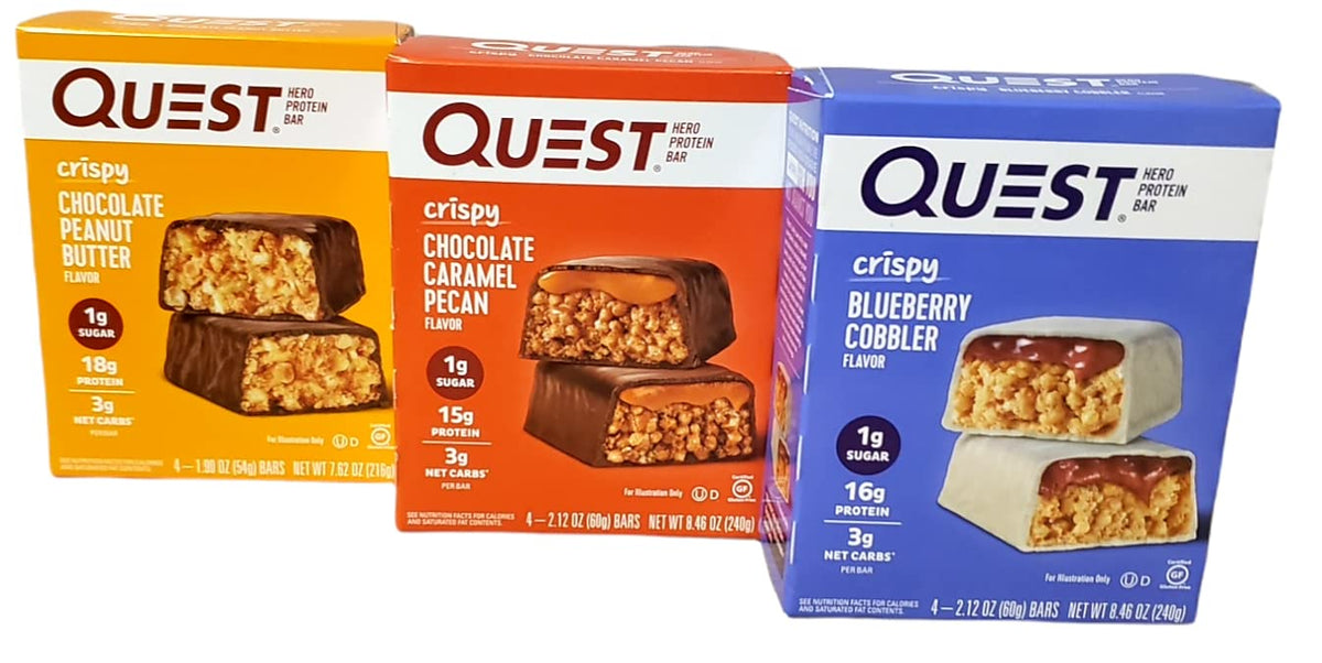 Generic - Pack Quest Hero Barra de Proteína – 4 Barras – 54g cada – Peso Líquido 216g – Sabor Amendoim com Chocolate Crocante