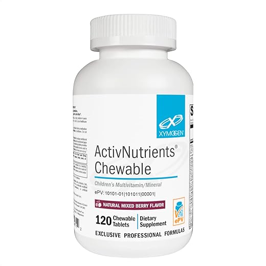 ActivNutrients Chewable para Crianças – Multivitamínico de Frutas Vermelhas para Crianças – Vitaminas e Minerais Quelados para Suporte Imunológico e Bem-Estar – Minerais Quelados, Vitaminas do Complexo B com - XYMOGEN