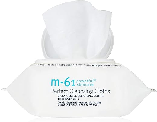 M 61 - M-61 Perfect Cleansing Cloths – 30 Tratamentos – Lenços de limpeza suave com vitamina E e lavanda  M-61