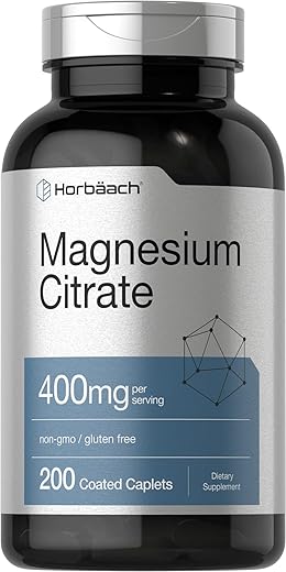 Cápsulas de Citrato de Magnésio | Vegetariano, Não-OGM e Livre de Glúten | Suplemento de Alta Qualidade - Horbäach