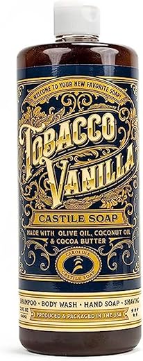 Carolina Castile Soap - Sabonete Líquido Natural para Homens com Pele Sensível – Corpo e Rosto – Óleo de Oliva e Manteiga de Cacau – 250ml