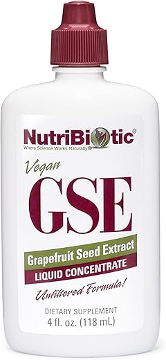 GSE Líquido 4 Oz | Extrato de Semente de Toranja Original Premium Concentrado com Bioflavonoides | Vegano, Sem Glúten, Não-OGM - NutriBiotic