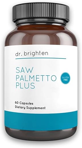 Saw Palmetto Plus – Suplemento Natural para Mulheres – Suporte para SOP, Prevenção de Queda de Cabelo, Acne e Pele Oleosa - Dr. Brighten