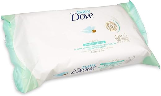 Lenços Umedecidos para Bebês, Hidratação Sensível, 50 Unidades (Pacote com 3) - Dove