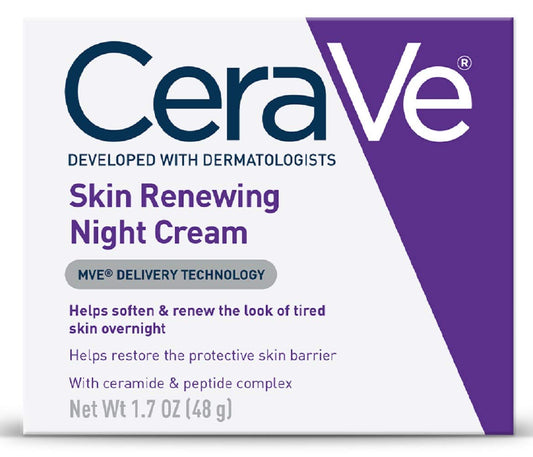 CeraVe - Creme Noturno Renovador de Pele | Niacinamida, Complexo de Peptídeos e Hidratante de Ácido Hialurônico para o Rosto | 50ml, 2 Unidades (Melhor Escolha)