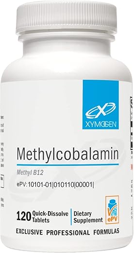 Methylcobalamin 5,000 mcg – Vitamina B12 em Comprimidos Pequenos e Saborosos – Suporta Metilação Saudável, Saúde Neurológica e um Sistema Imunológico Forte (120…) - XYMOGEN