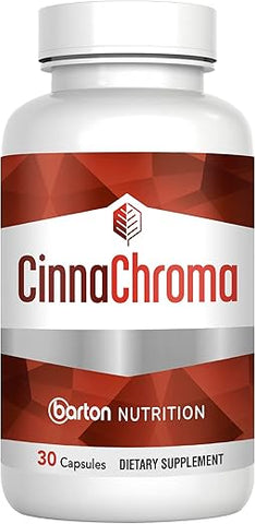 Barton Nutrition - CinnaChroma Cápsulas de Canela – Suplemento com Extrato, Picolinato de Cromo e Vanádio 30 VIT D3 K2 para Apoiar o Metabolismo e a Saúde Cardiovascular