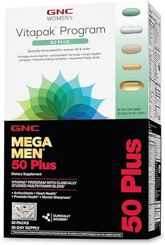 Vitapak Bundle 50 Plus para Homens e Mulheres – Fórmula Completa para Saúde e Bem-Estar - GNC