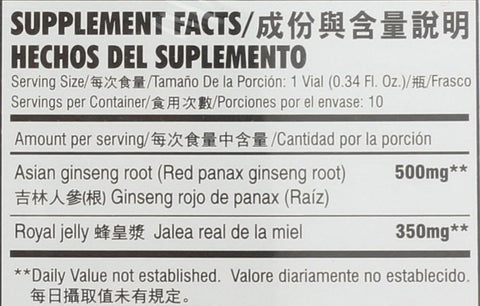 Prince Of Peace - Prince of Peace Suplemento Dietético, Geléia Real de Ginseng Vermelho, 100 ml (10 ampolas x 10 ml) (Pacote com 6)
