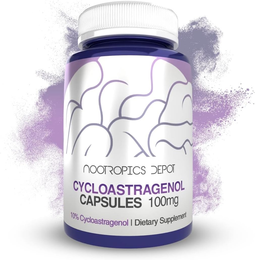 Cápsulas de Cycloastragenol 10%% | 100mg | 30 Unidades | Astragalus membranaceus | Saúde Celular, Suporte Imunológico, Alonga Telômeros - Nootropics Depot